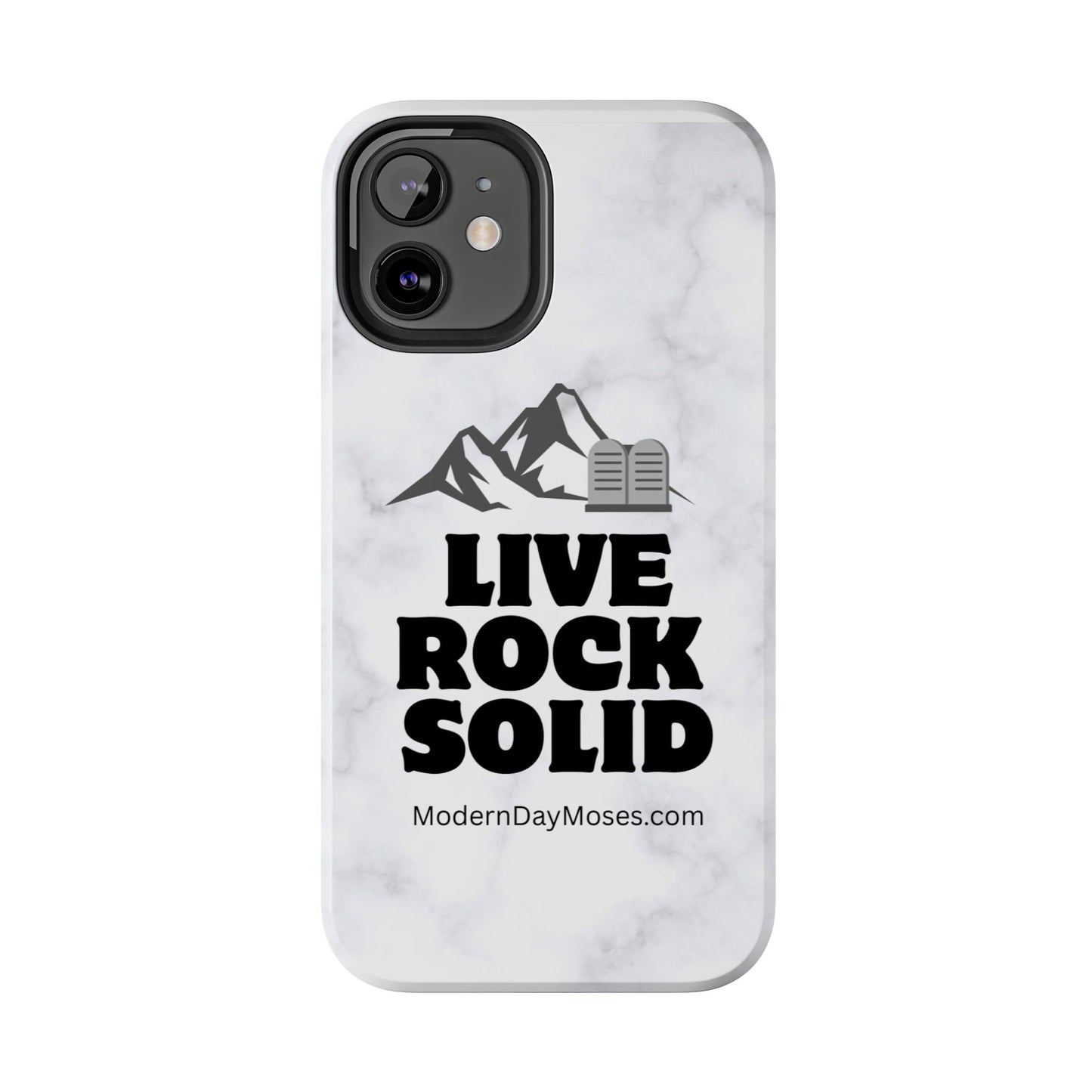 "Live Rock Solid" Inspirational Phone Case - Durable Phone Cover, Gift for Family and Friends, Unique Phone Accessory
