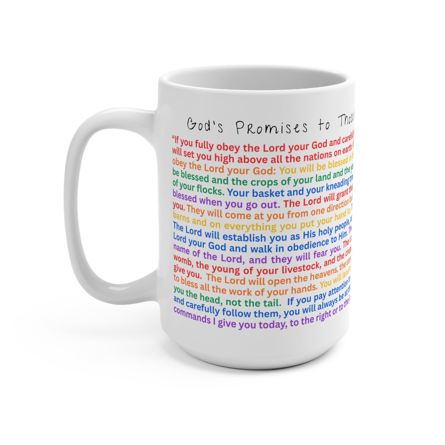 "Promises for Obedience" Inspirational Bible Verse Mug - Deuteronomy 28