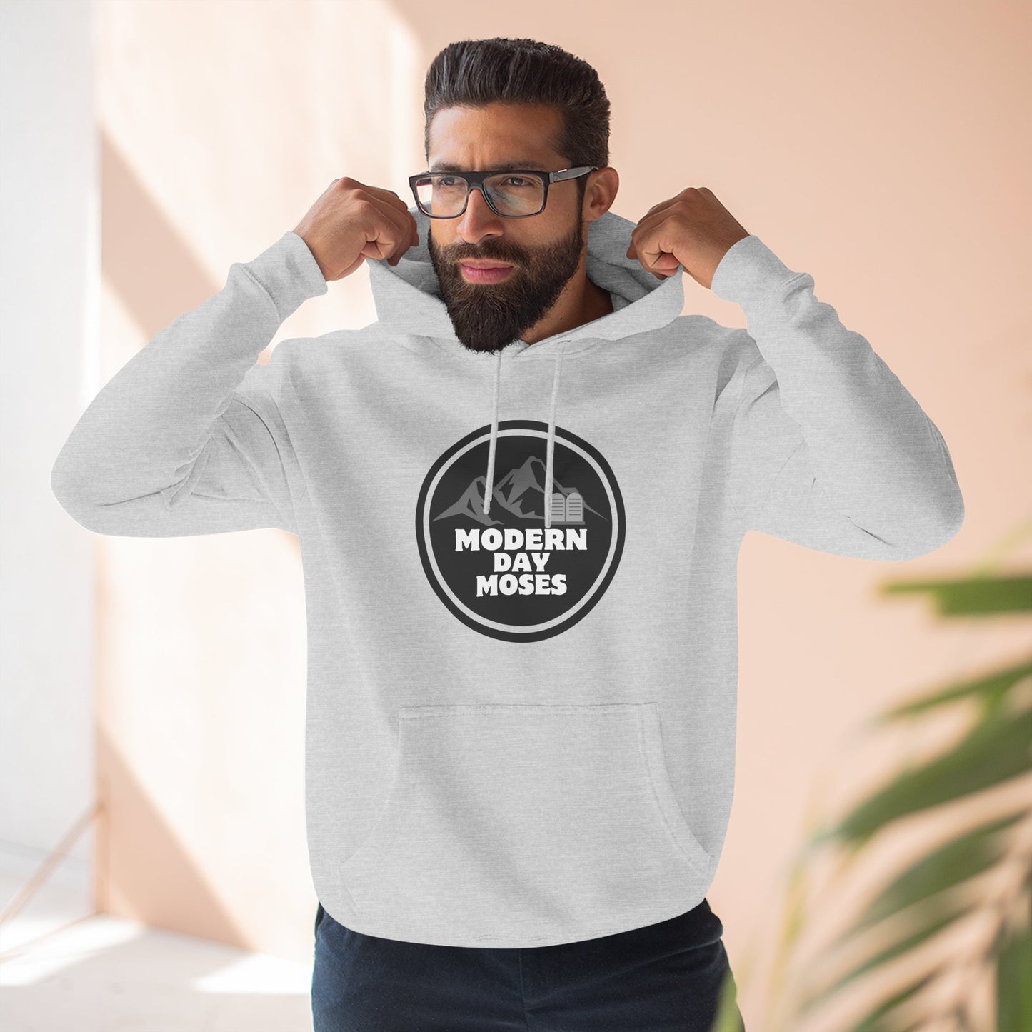Men's Inspirational Fleece Hoodie from Modern Day Moses featuring the Ten Commandments