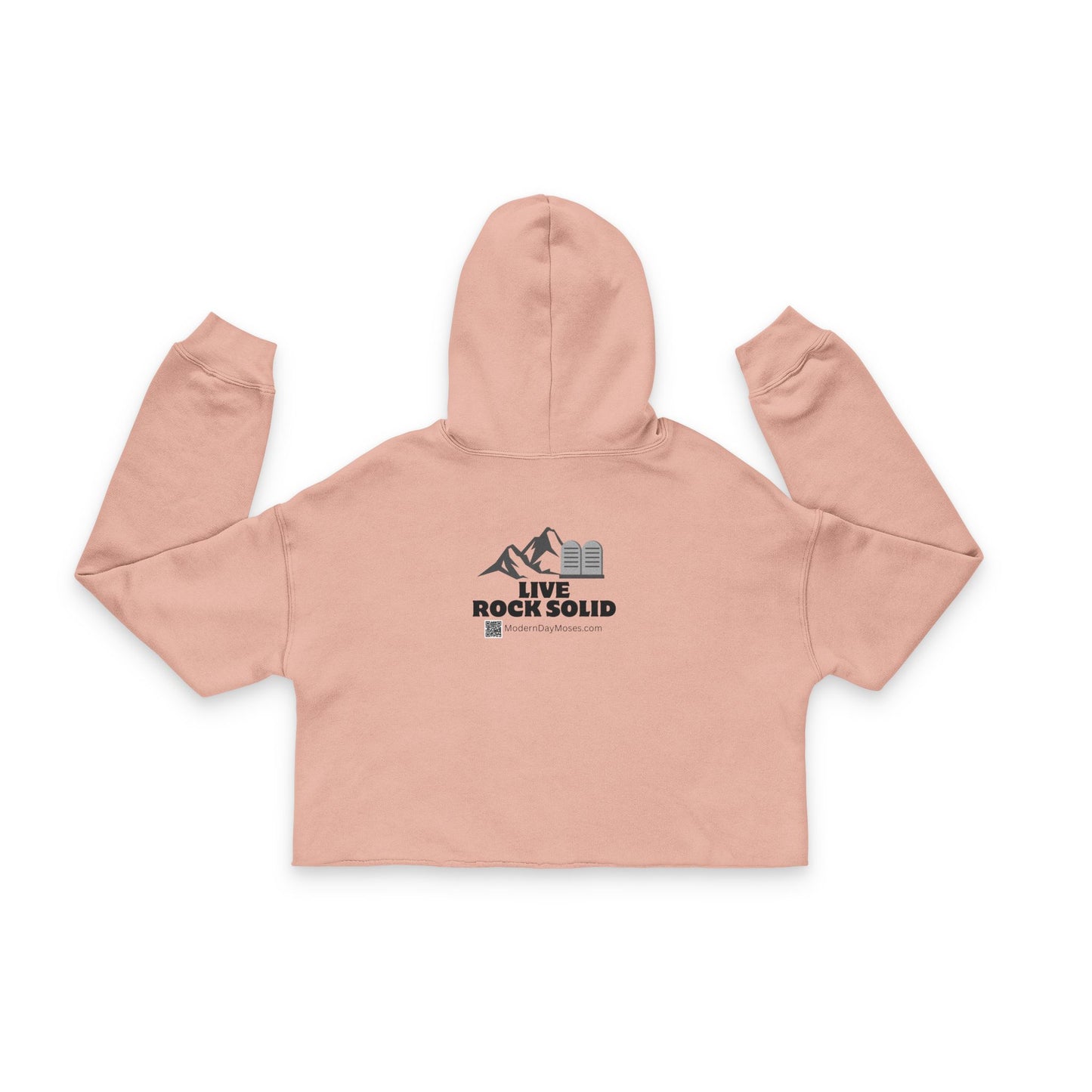 Women's Cropped Hoodie in Soft Blush Pink , Stylish Faith-Based Fashion, Cozy Layer for Everyday Wear