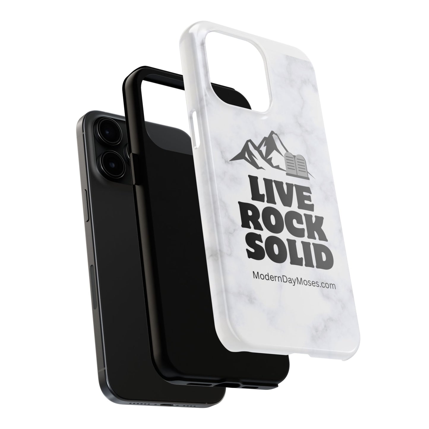 "Live Rock Solid" Inspirational Phone Case - Durable Phone Cover, Gift for Family and Friends, Unique Phone Accessory