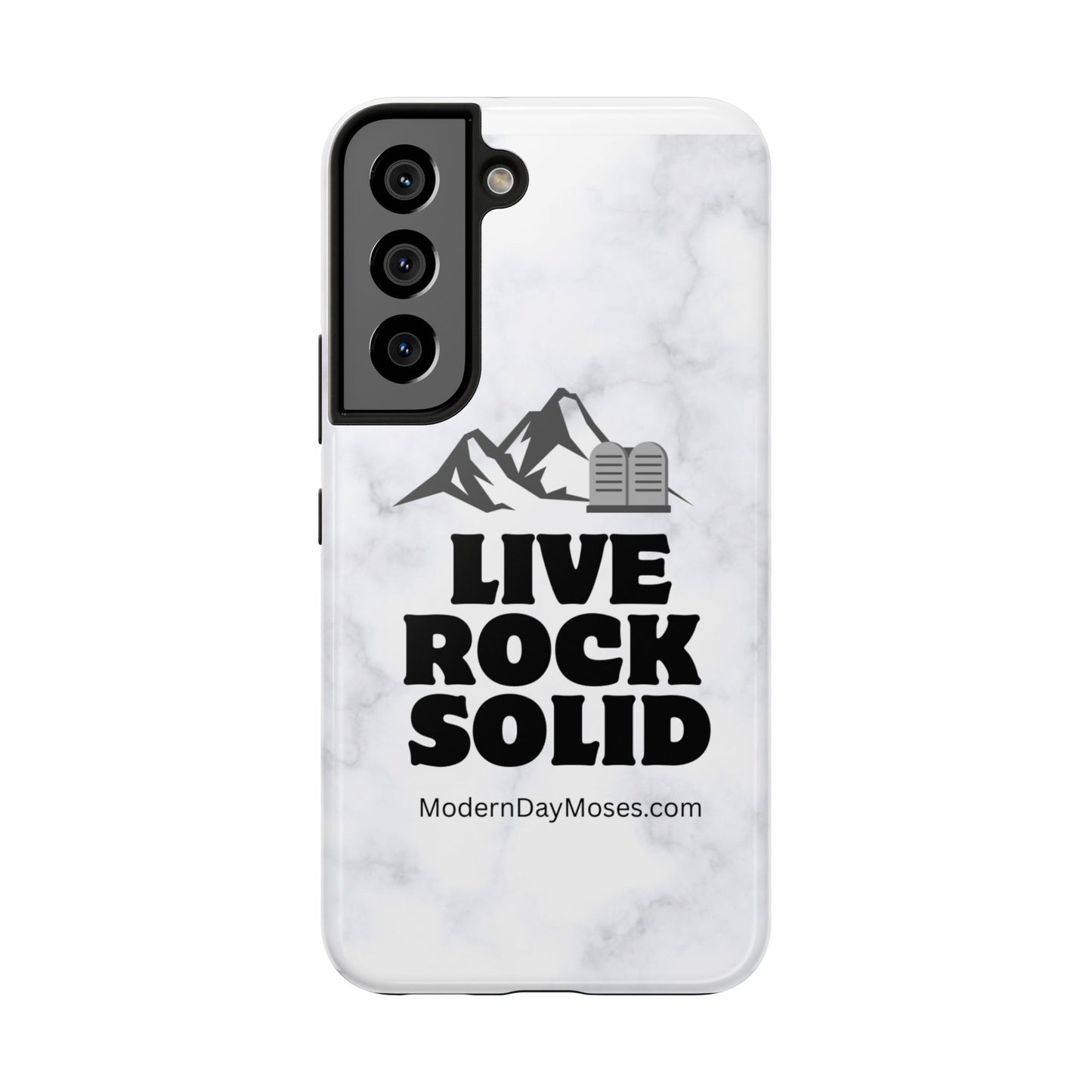 "Live Rock Solid" Inspirational Phone Case - Durable Phone Cover, Gift for Family and Friends, Unique Phone Accessory
