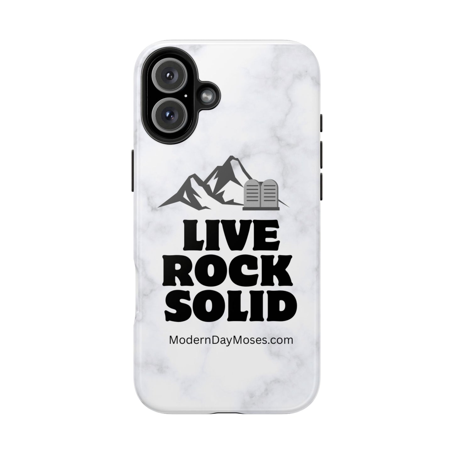 "Live Rock Solid" Inspirational Phone Case - Durable Phone Cover, Gift for Family and Friends, Unique Phone Accessory