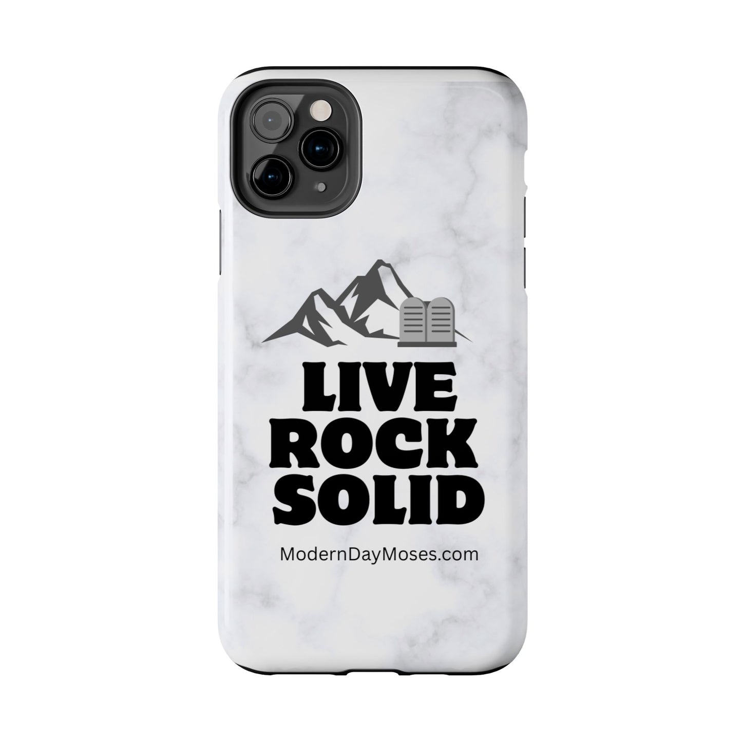 "Live Rock Solid" Inspirational Phone Case - Durable Phone Cover, Gift for Family and Friends, Unique Phone Accessory