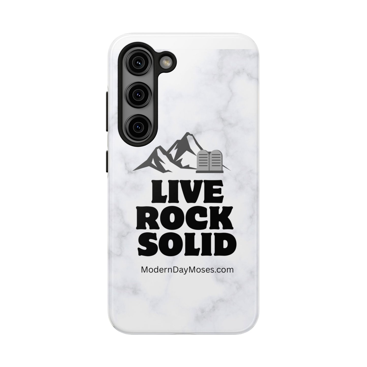 "Live Rock Solid" Inspirational Phone Case - Durable Phone Cover, Gift for Family and Friends, Unique Phone Accessory