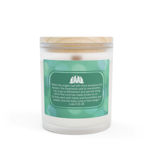 "Reflections on Obedience - The Shepherds" Frosted Glass Candle for Christmas and the Holidays