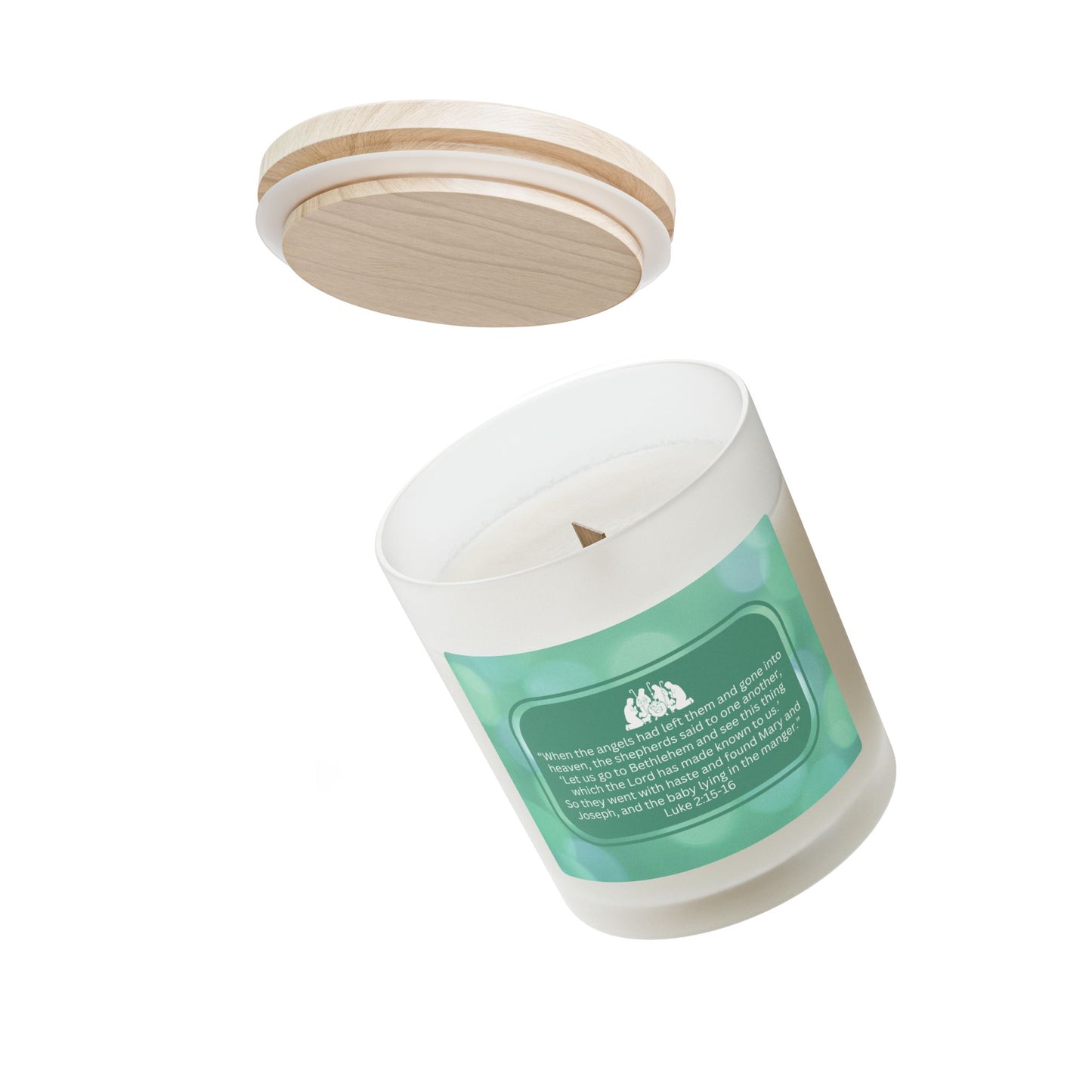 "Reflections on Obedience - The Shepherds" Frosted Glass Candle for Christmas and the Holidays