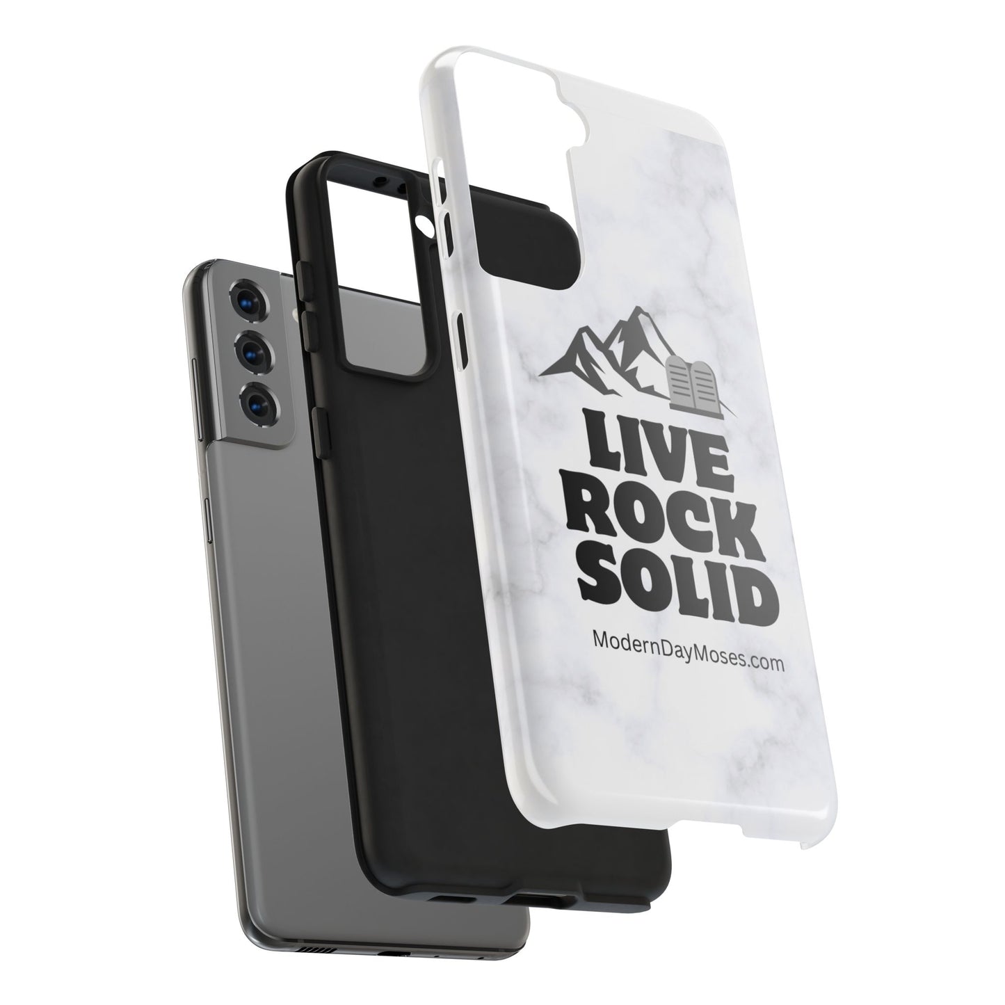 "Live Rock Solid" Inspirational Phone Case - Durable Phone Cover, Gift for Family and Friends, Unique Phone Accessory