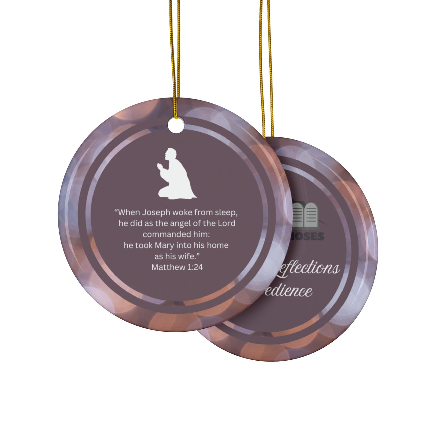 "Reflections on Obedience - St. Joseph" Inspirational Ceramic Christmas Ornament