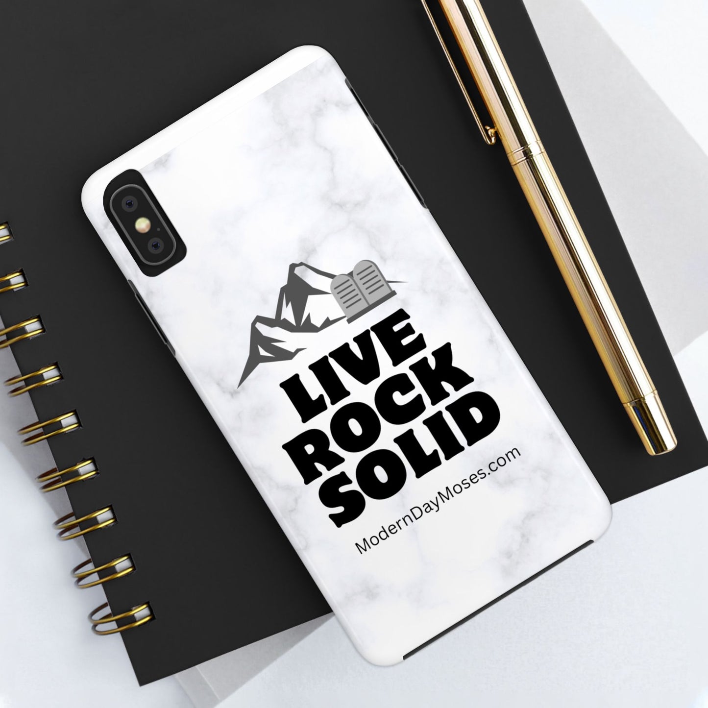 "Live Rock Solid" Inspirational Phone Case - Durable Phone Cover, Gift for Family and Friends, Unique Phone Accessory