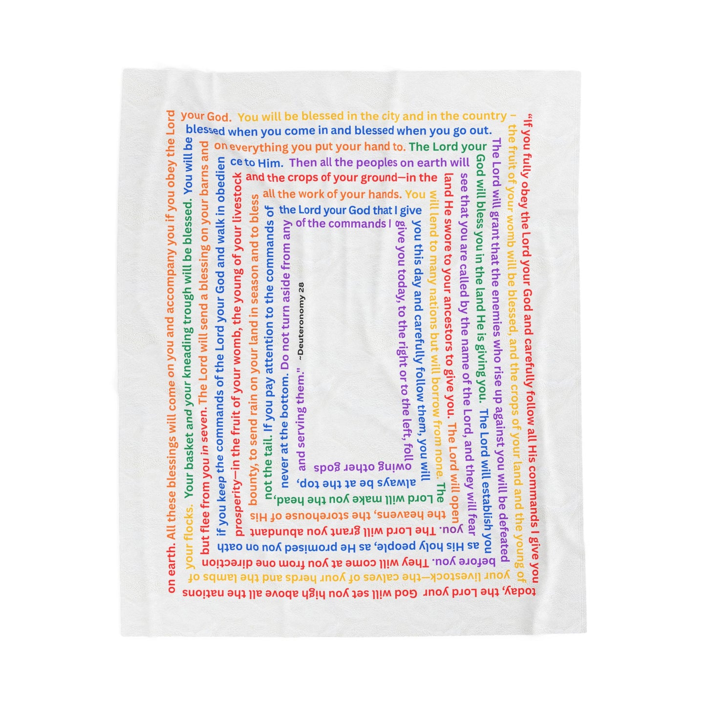 God's Promises for Obedience to His Commandments, Inspirational Velveteen Plush Blanket, Cozy Throw Blanket, Home Decor Gift for Special Occasions