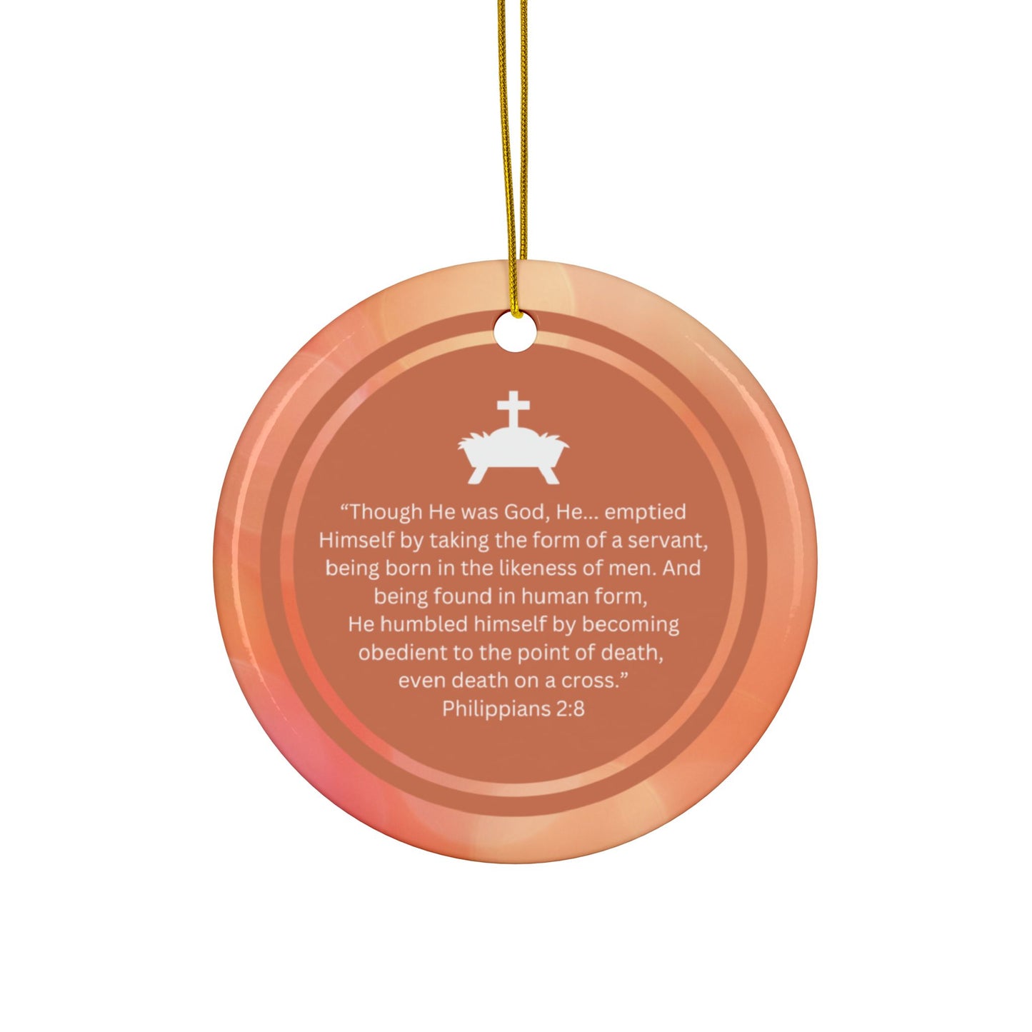 "Reflections on Obedience - Jesus" Inspirational Ceramic Christmas Ornament