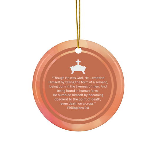 "Reflections on Obedience - Jesus" Inspirational Ceramic Christmas Ornament