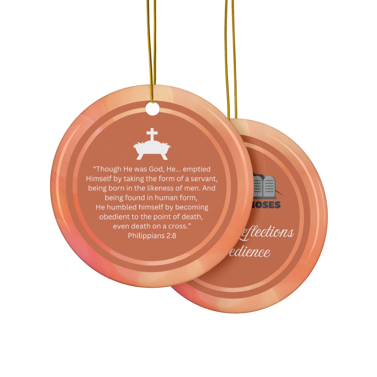 "Reflections on Obedience - Jesus" Inspirational Ceramic Christmas Ornament