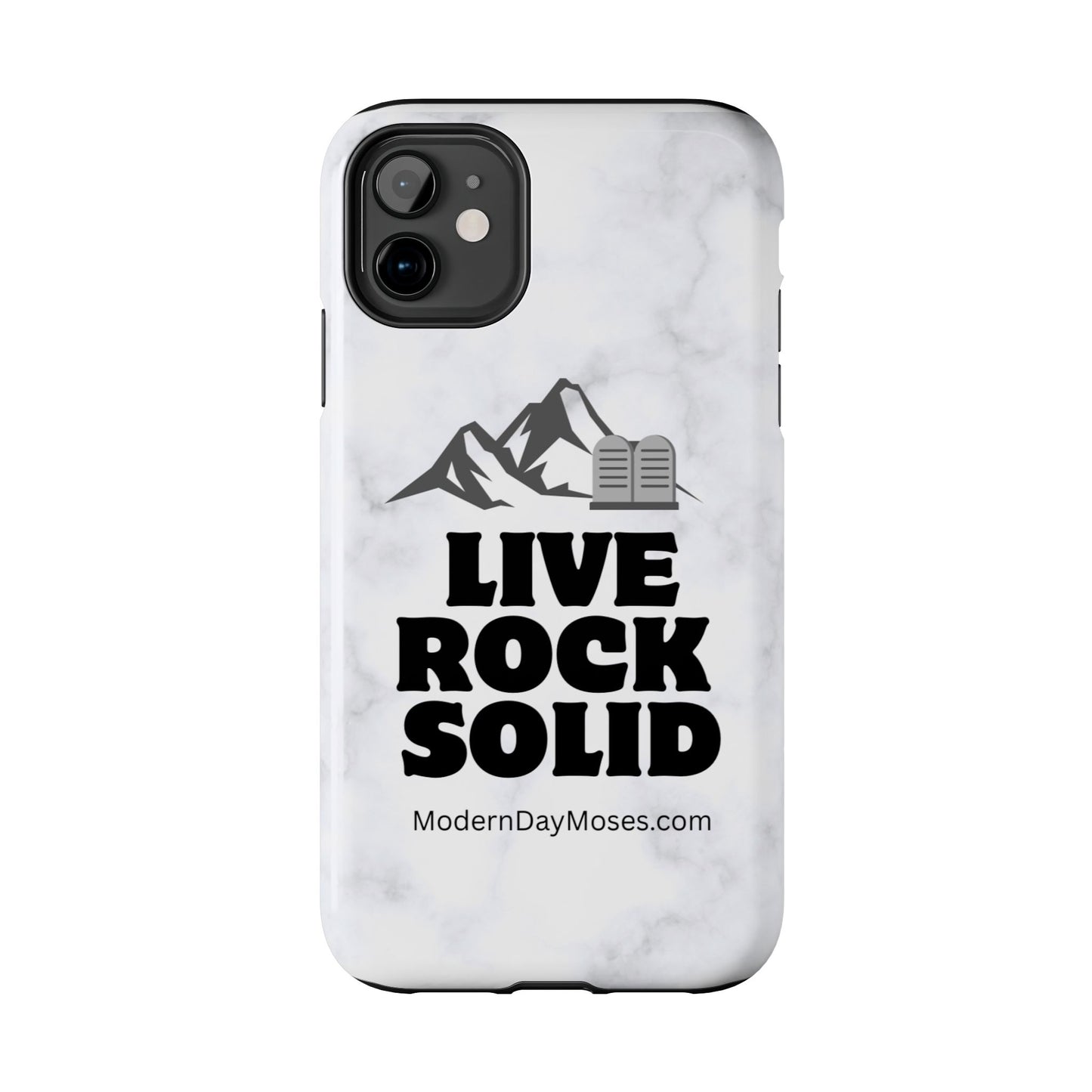 "Live Rock Solid" Inspirational Phone Case - Durable Phone Cover, Gift for Family and Friends, Unique Phone Accessory