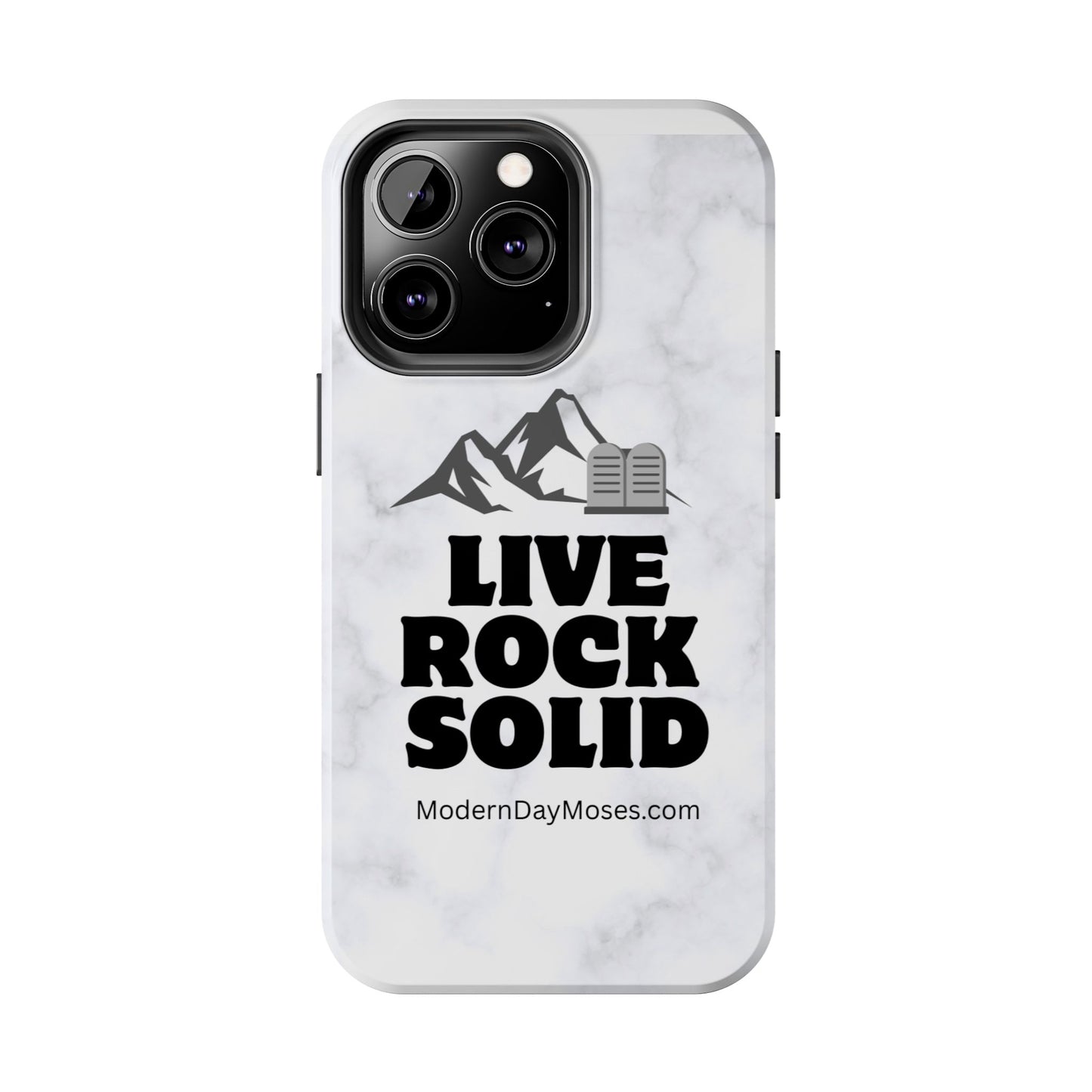 "Live Rock Solid" Inspirational Phone Case - Durable Phone Cover, Gift for Family and Friends, Unique Phone Accessory