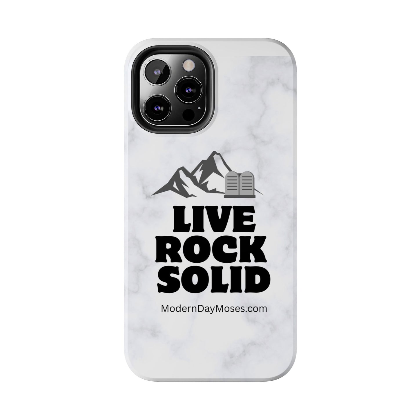 "Live Rock Solid" Inspirational Phone Case - Durable Phone Cover, Gift for Family and Friends, Unique Phone Accessory