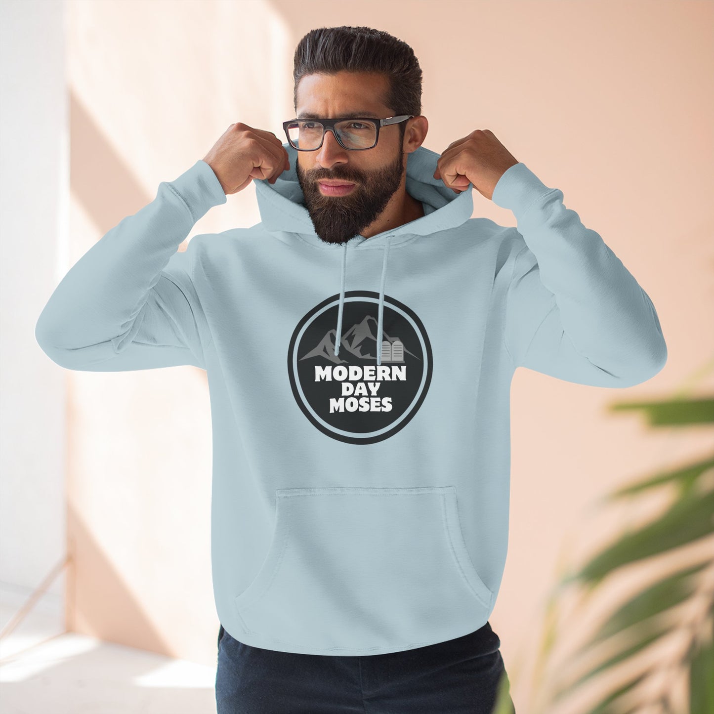 Men's Inspirational Fleece Hoodie from Modern Day Moses featuring the Ten Commandments