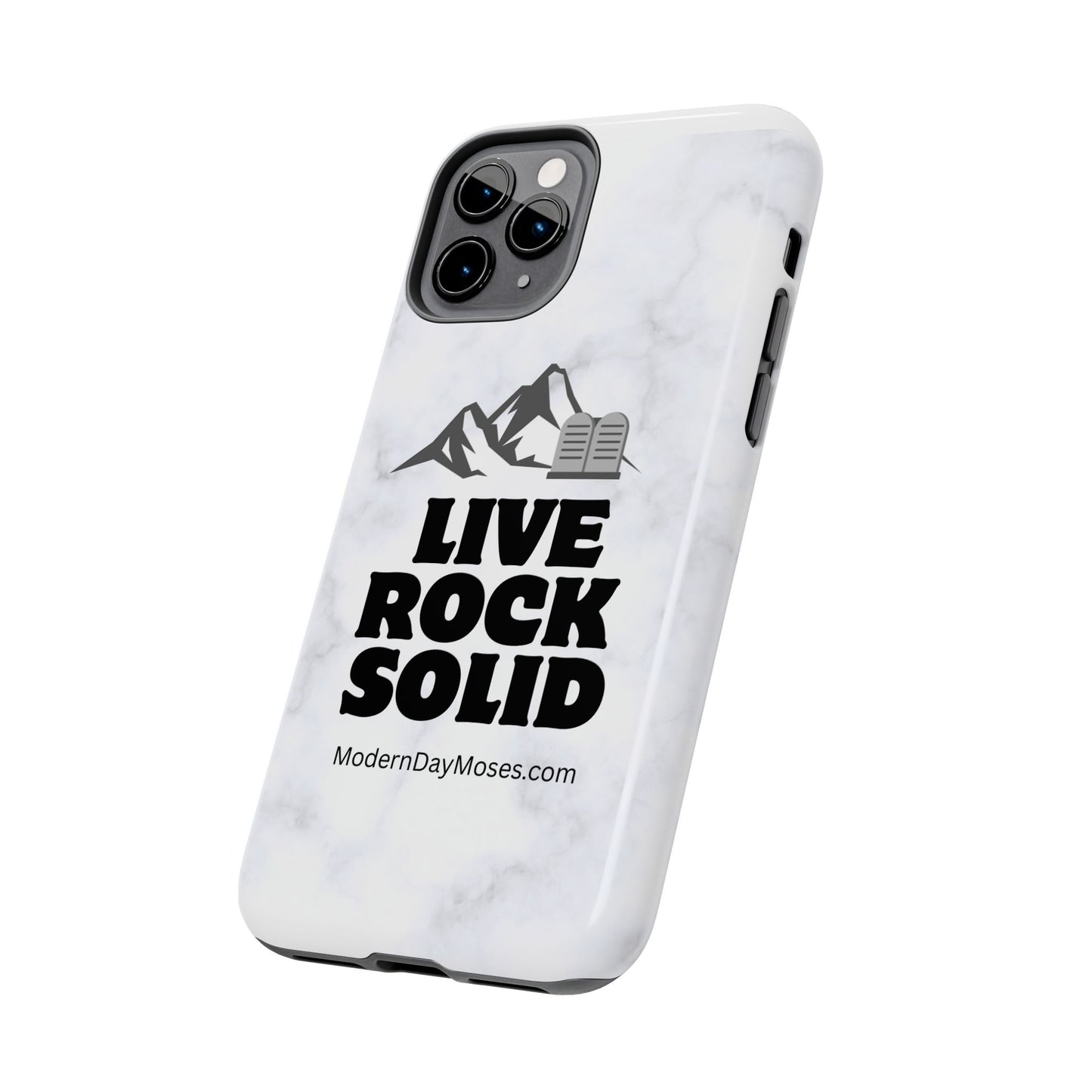 "Live Rock Solid" Inspirational Phone Case - Durable Phone Cover, Gift for Family and Friends, Unique Phone Accessory