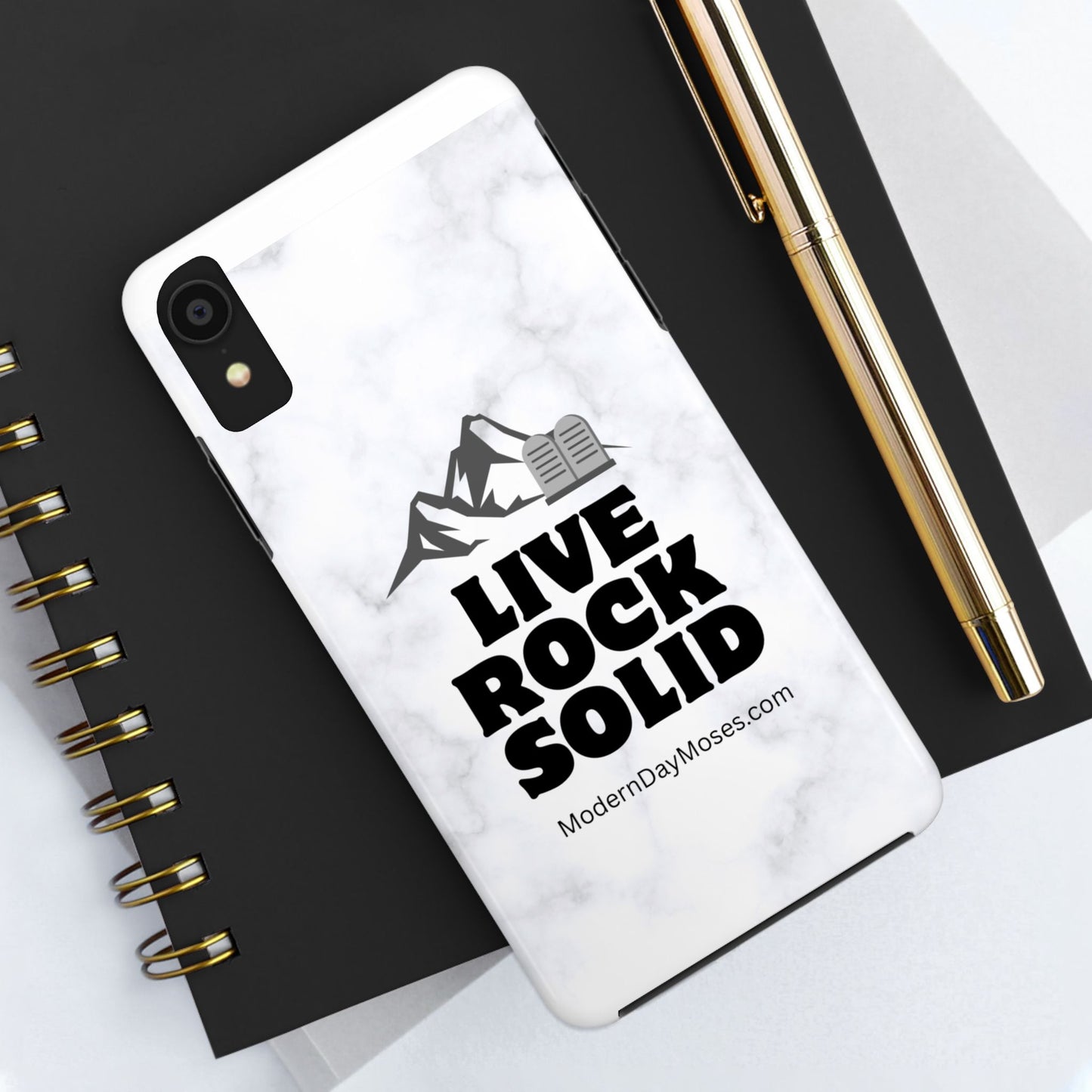 "Live Rock Solid" Inspirational Phone Case - Durable Phone Cover, Gift for Family and Friends, Unique Phone Accessory