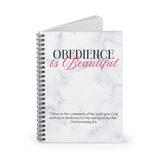 "Obedience Is Beautiful" Journal (blank inside) - Faith-Based Gift, Motivational Planner, Scripture Notebook, Spiral Notebook