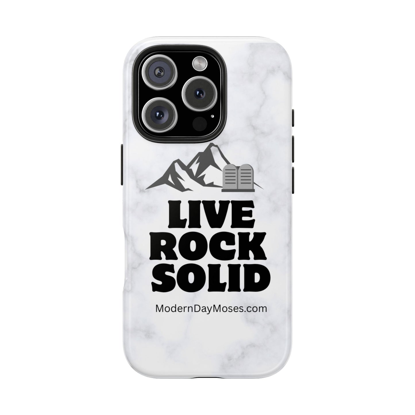 "Live Rock Solid" Inspirational Phone Case - Durable Phone Cover, Gift for Family and Friends, Unique Phone Accessory