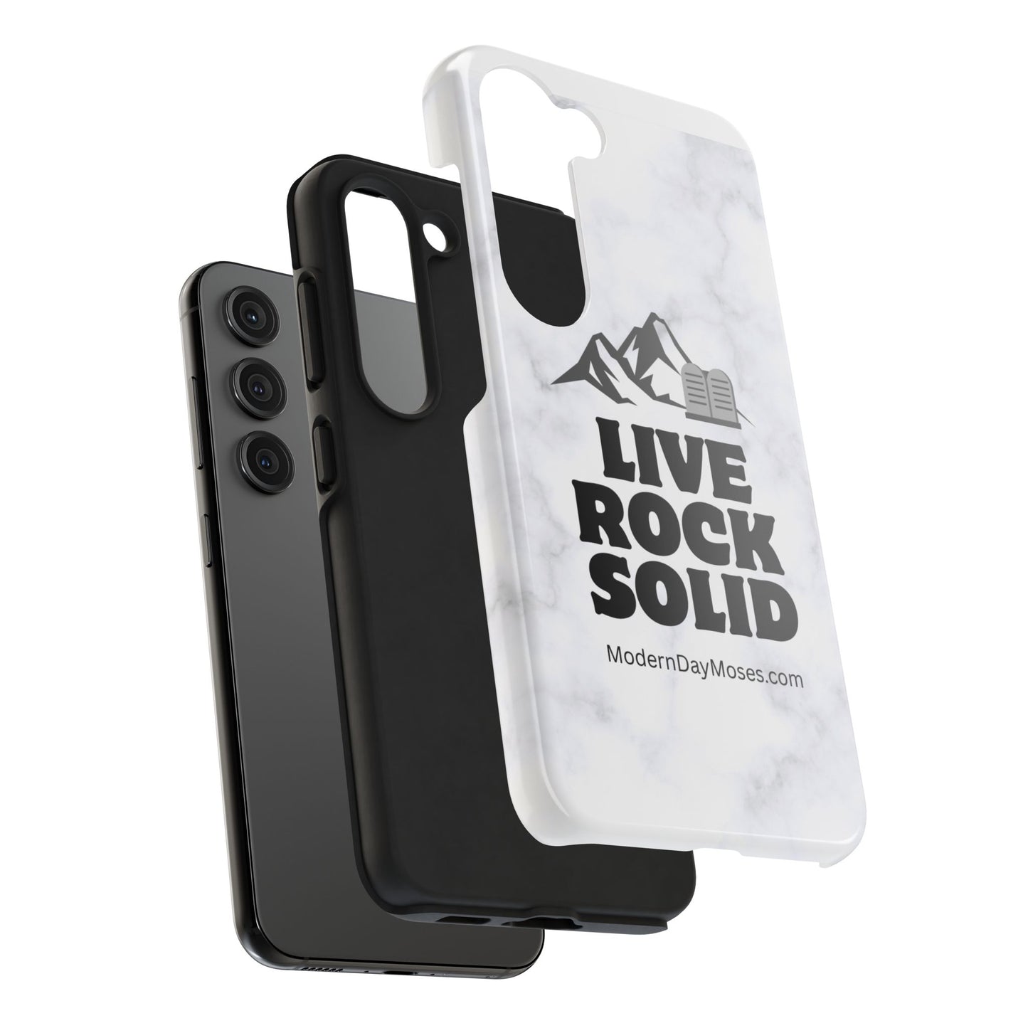 "Live Rock Solid" Inspirational Phone Case - Durable Phone Cover, Gift for Family and Friends, Unique Phone Accessory