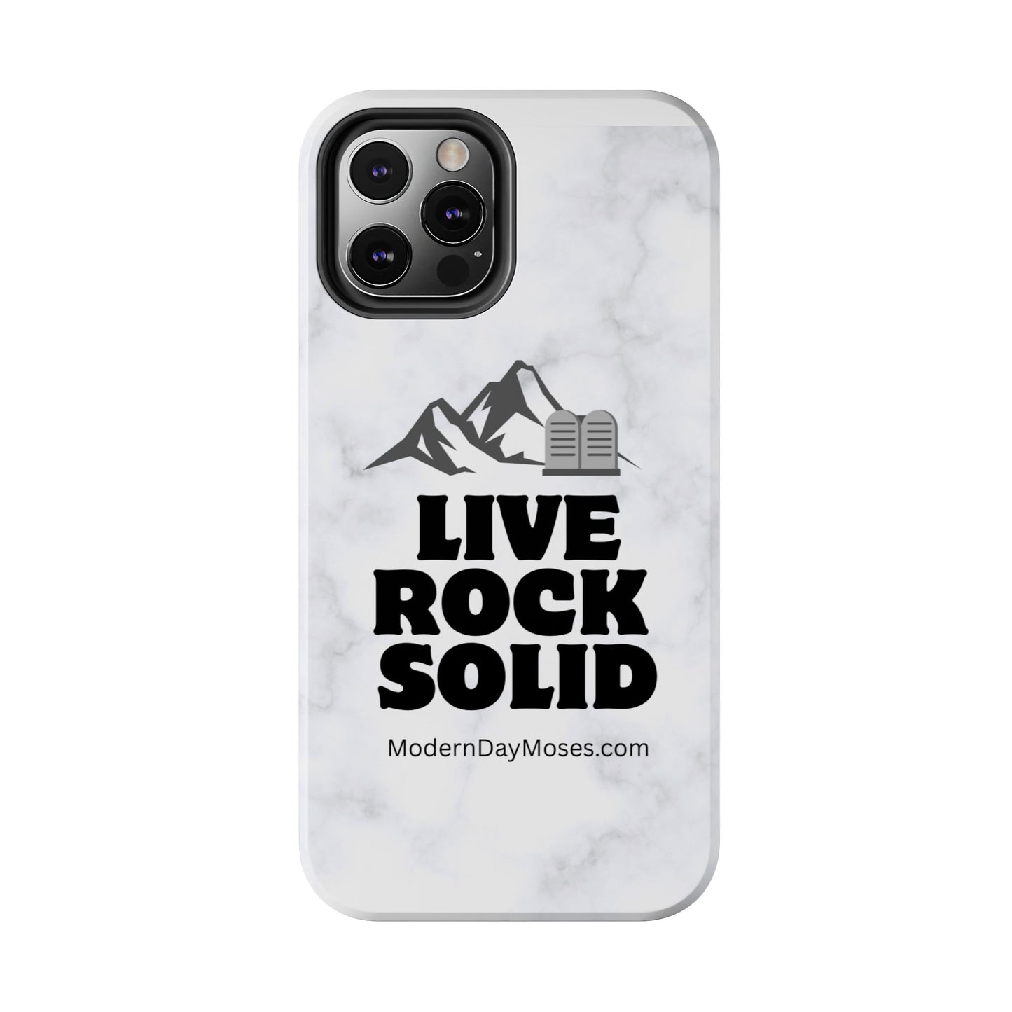"Live Rock Solid" Inspirational Phone Case - Durable Phone Cover, Gift for Family and Friends, Unique Phone Accessory