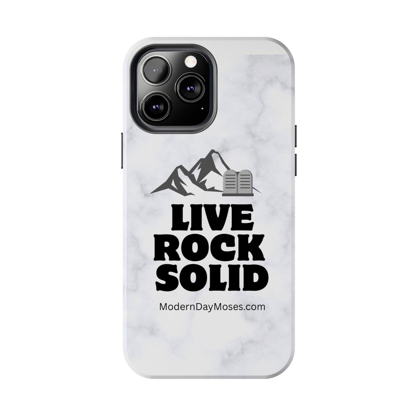 "Live Rock Solid" Inspirational Phone Case - Durable Phone Cover, Gift for Family and Friends, Unique Phone Accessory