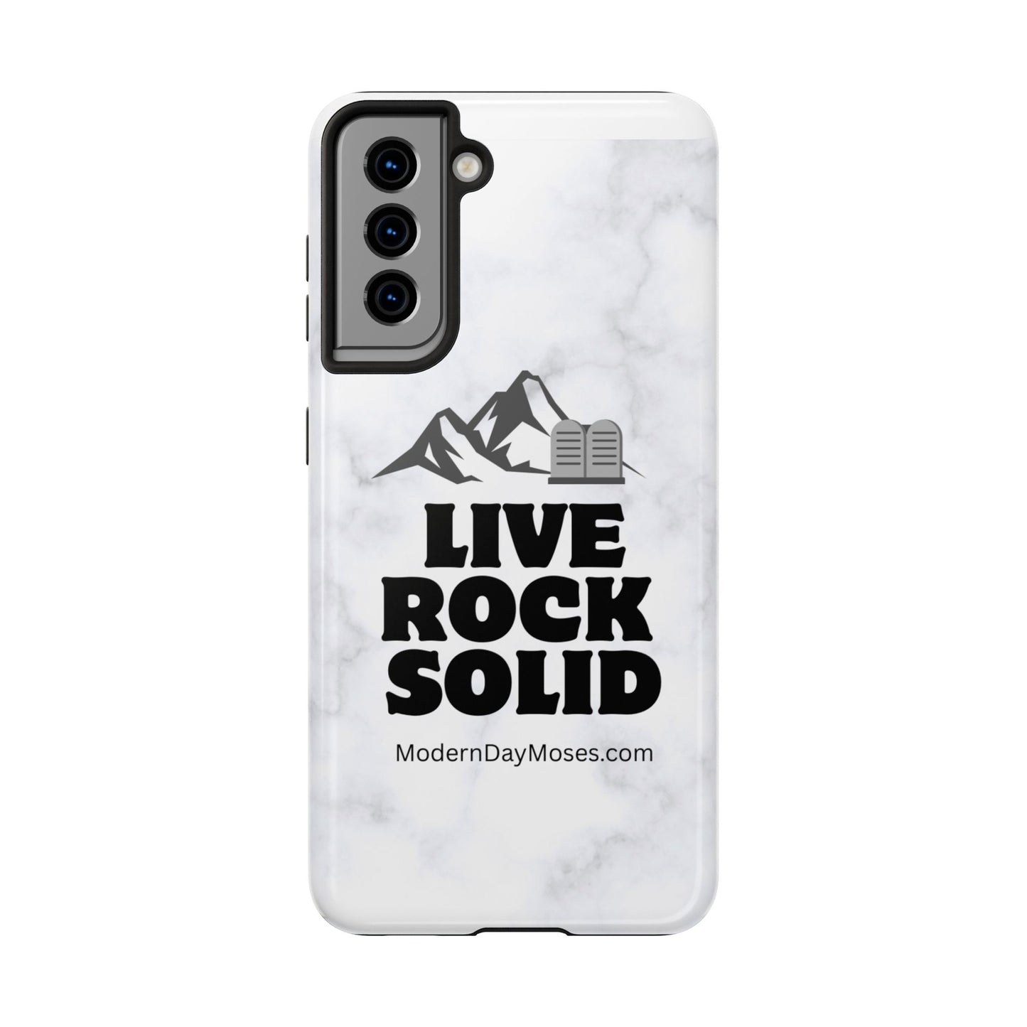 "Live Rock Solid" Inspirational Phone Case - Durable Phone Cover, Gift for Family and Friends, Unique Phone Accessory