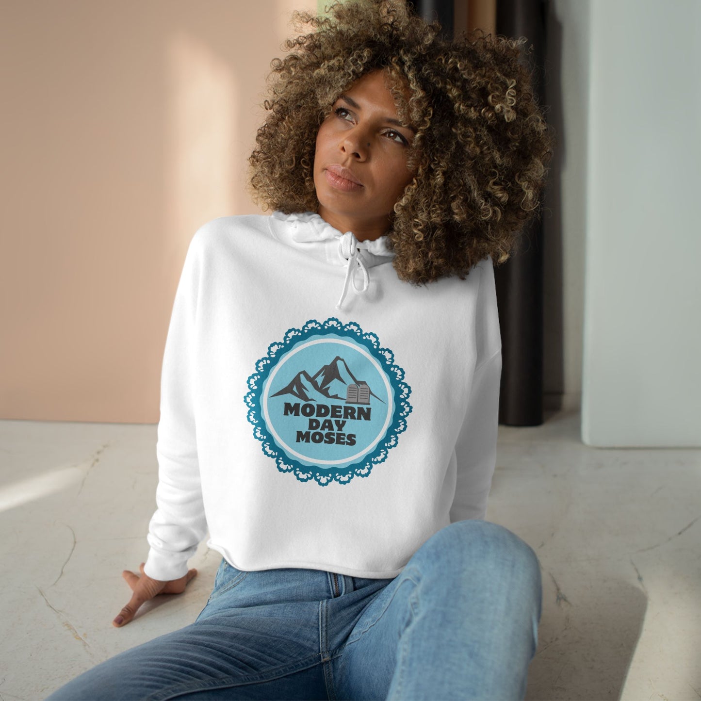 Faith-Based Crop Hoodie with Ten Commandments Design from Modern Day Moses