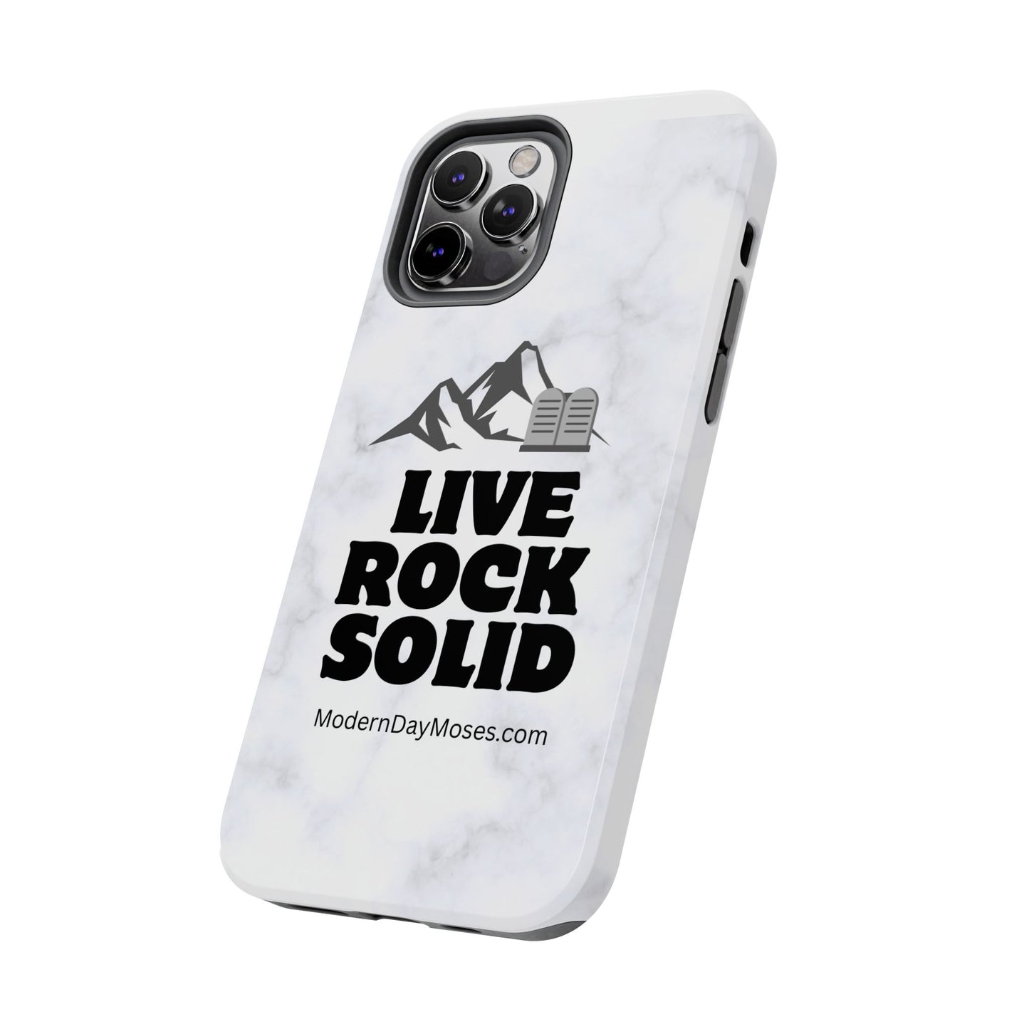 "Live Rock Solid" Inspirational Phone Case - Durable Phone Cover, Gift for Family and Friends, Unique Phone Accessory
