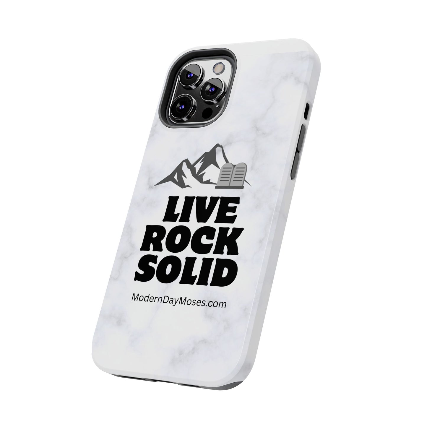 "Live Rock Solid" Inspirational Phone Case - Durable Phone Cover, Gift for Family and Friends, Unique Phone Accessory