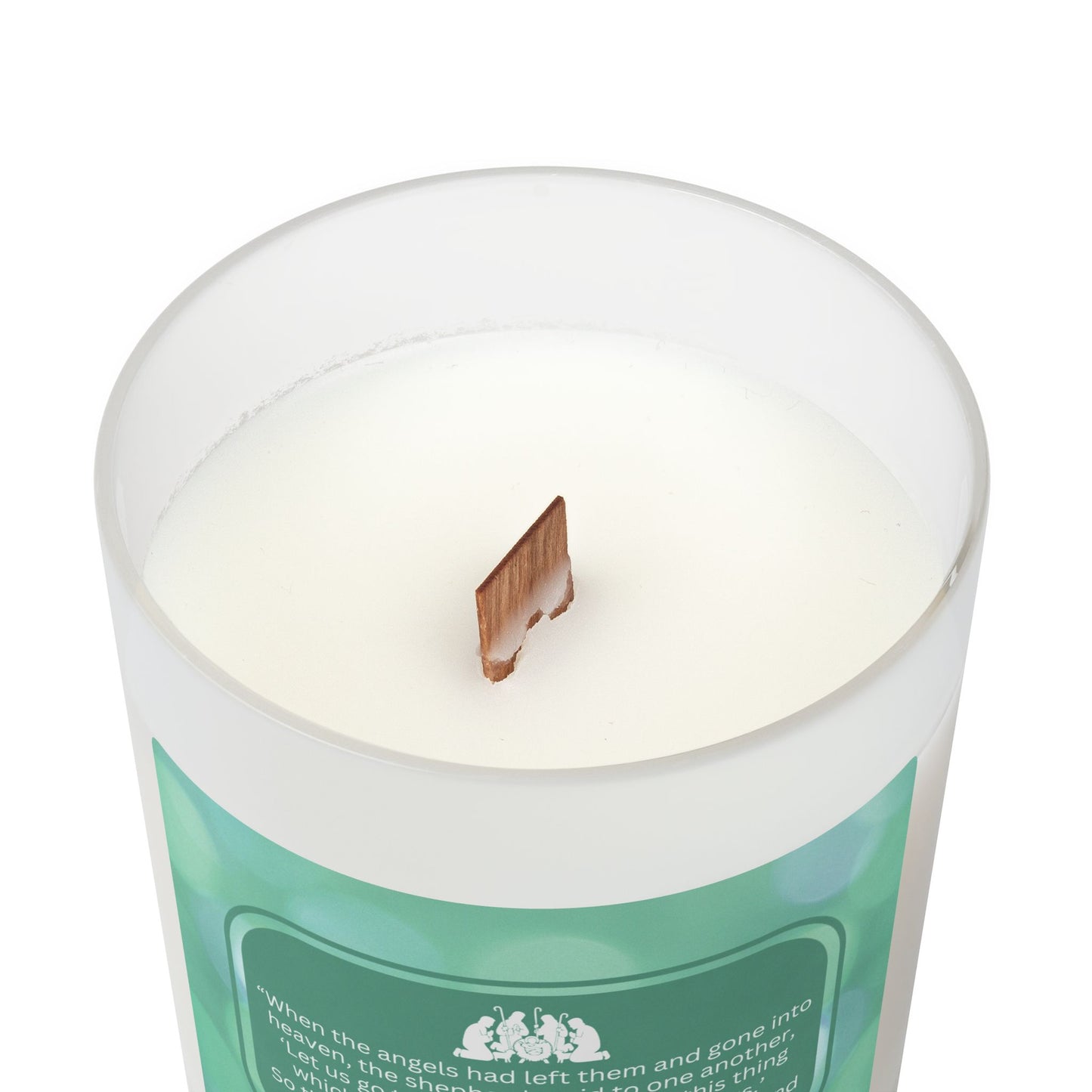 "Reflections on Obedience - The Shepherds" Frosted Glass Candle for Christmas and the Holidays