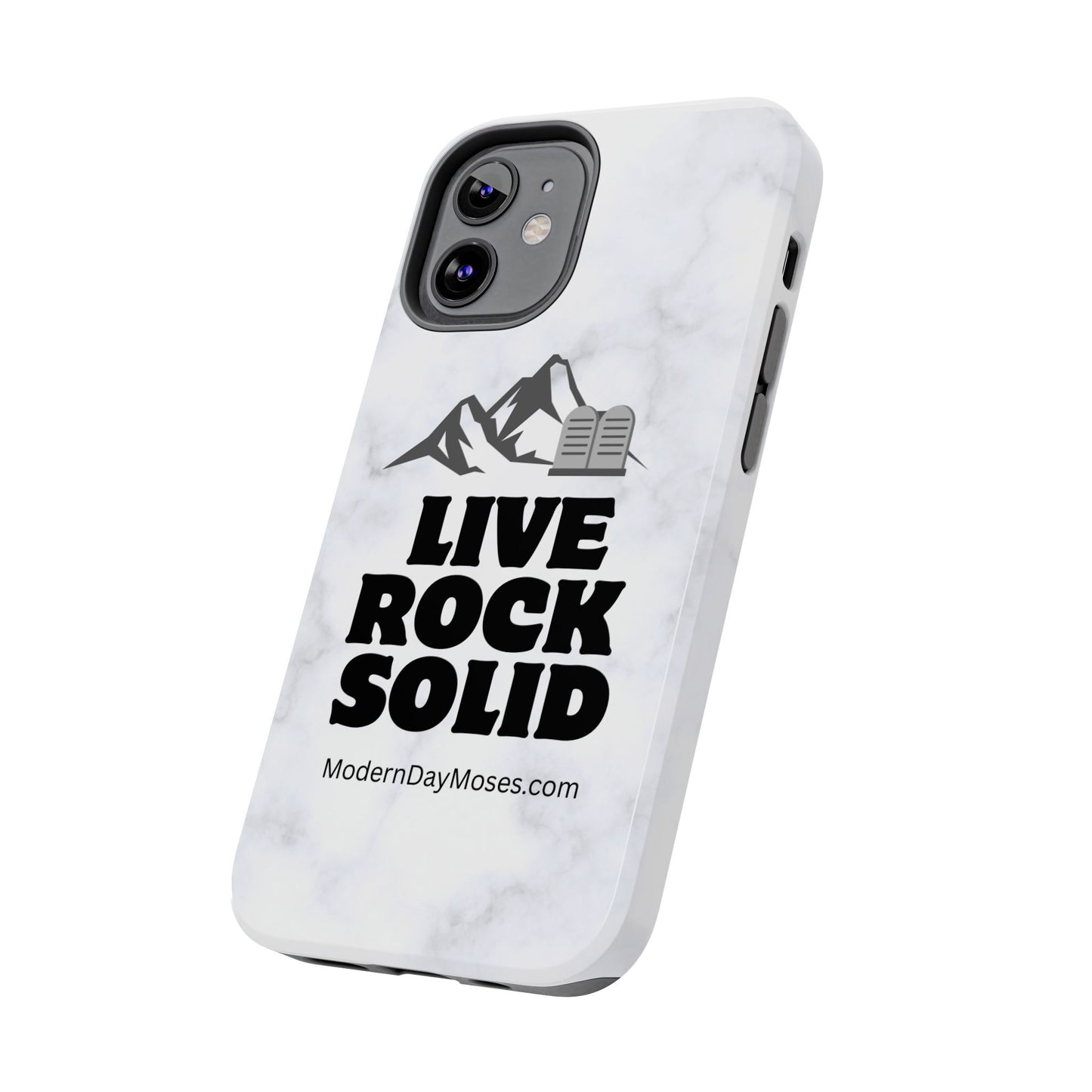 "Live Rock Solid" Inspirational Phone Case - Durable Phone Cover, Gift for Family and Friends, Unique Phone Accessory