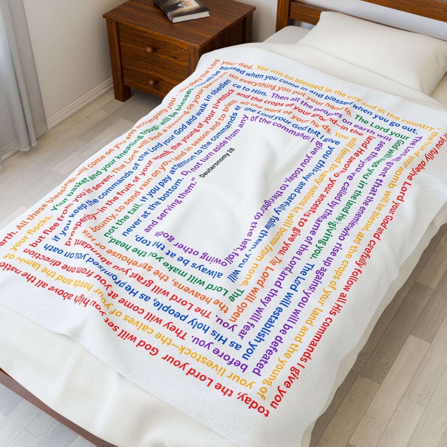 God's Promises for Obedience to His Commandments, Inspirational Velveteen Plush Blanket, Cozy Throw Blanket, Home Decor Gift for Special Occasions