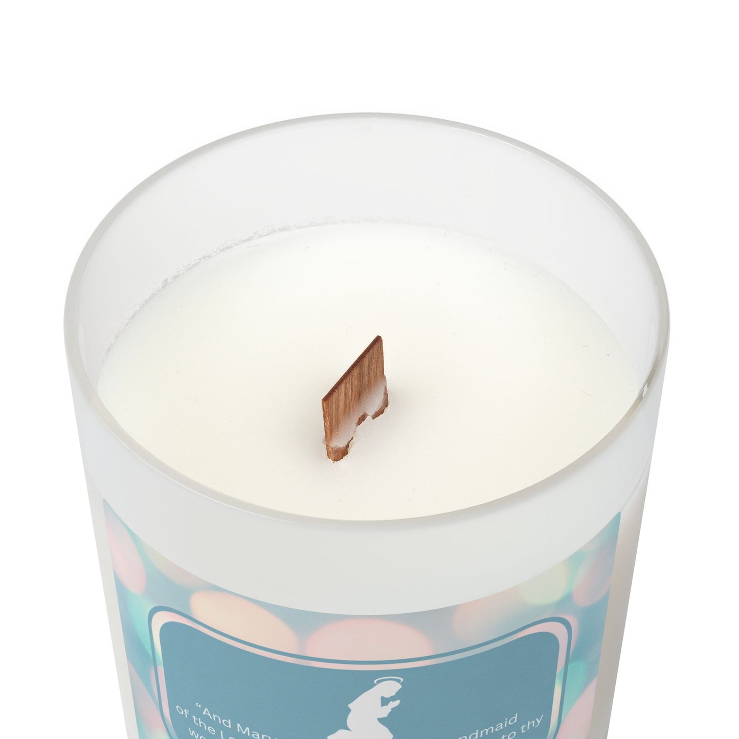"Reflections on Obedience - The Blessed Virgin Mary" Frosted Glass Candle for Christmas and the Holidays