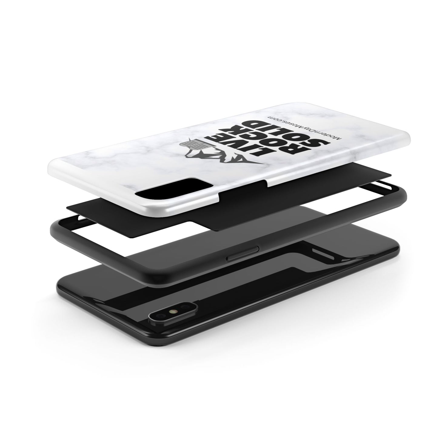 "Live Rock Solid" Inspirational Phone Case - Durable Phone Cover, Gift for Family and Friends, Unique Phone Accessory