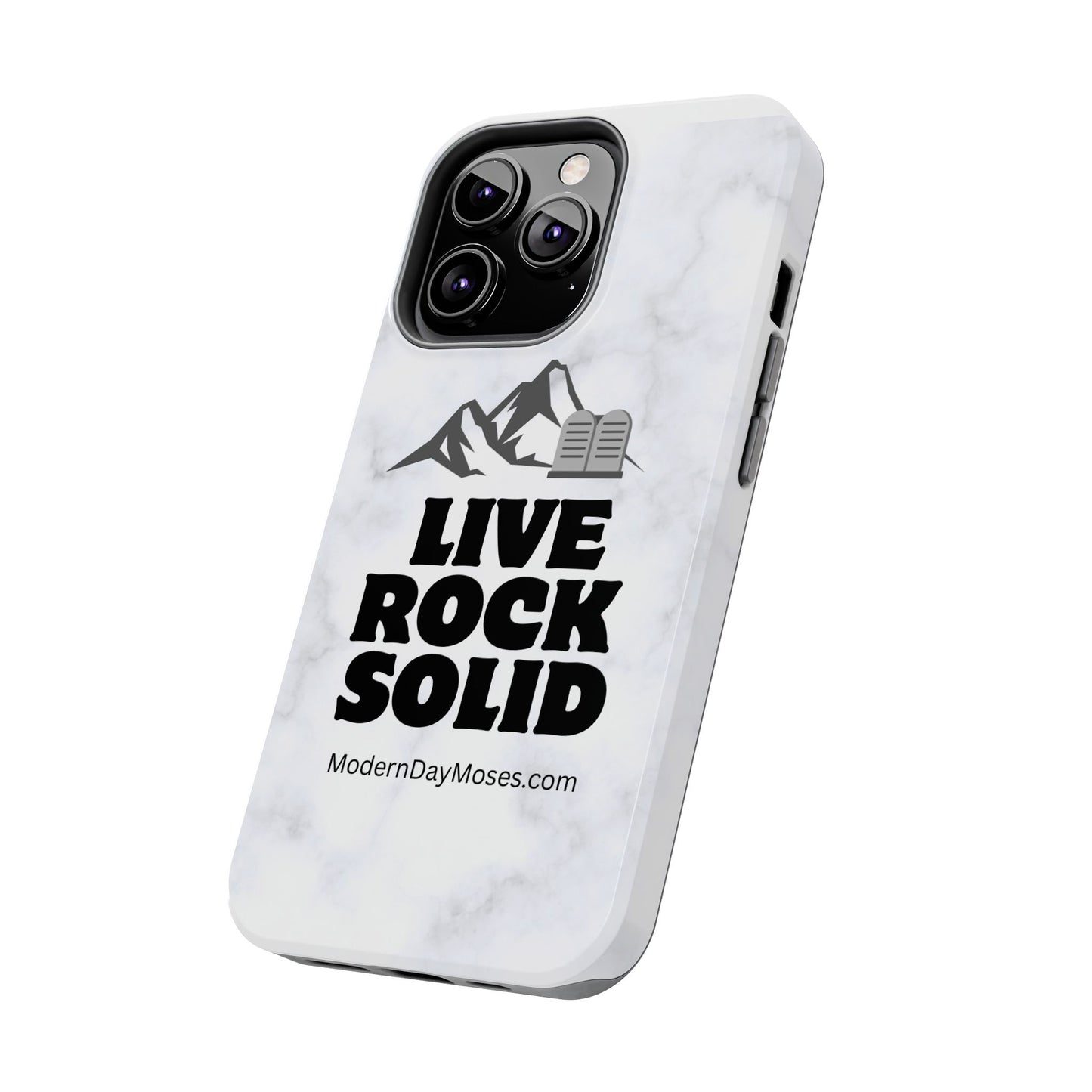 "Live Rock Solid" Inspirational Phone Case - Durable Phone Cover, Gift for Family and Friends, Unique Phone Accessory