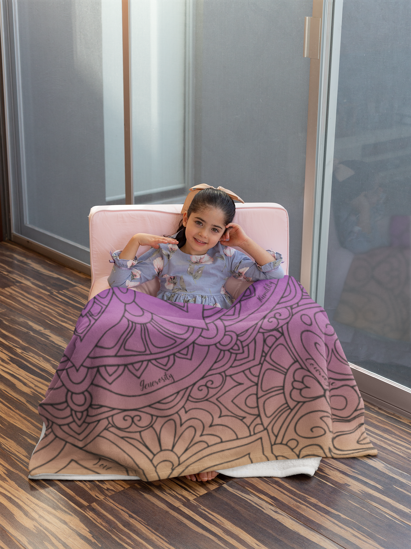 Beautiful Virtues Sherpa Blanket – Cozy Inspirational Throw with Mandala Design