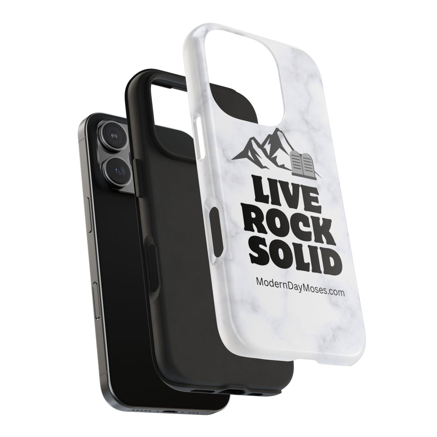 "Live Rock Solid" Inspirational Phone Case - Durable Phone Cover, Gift for Family and Friends, Unique Phone Accessory