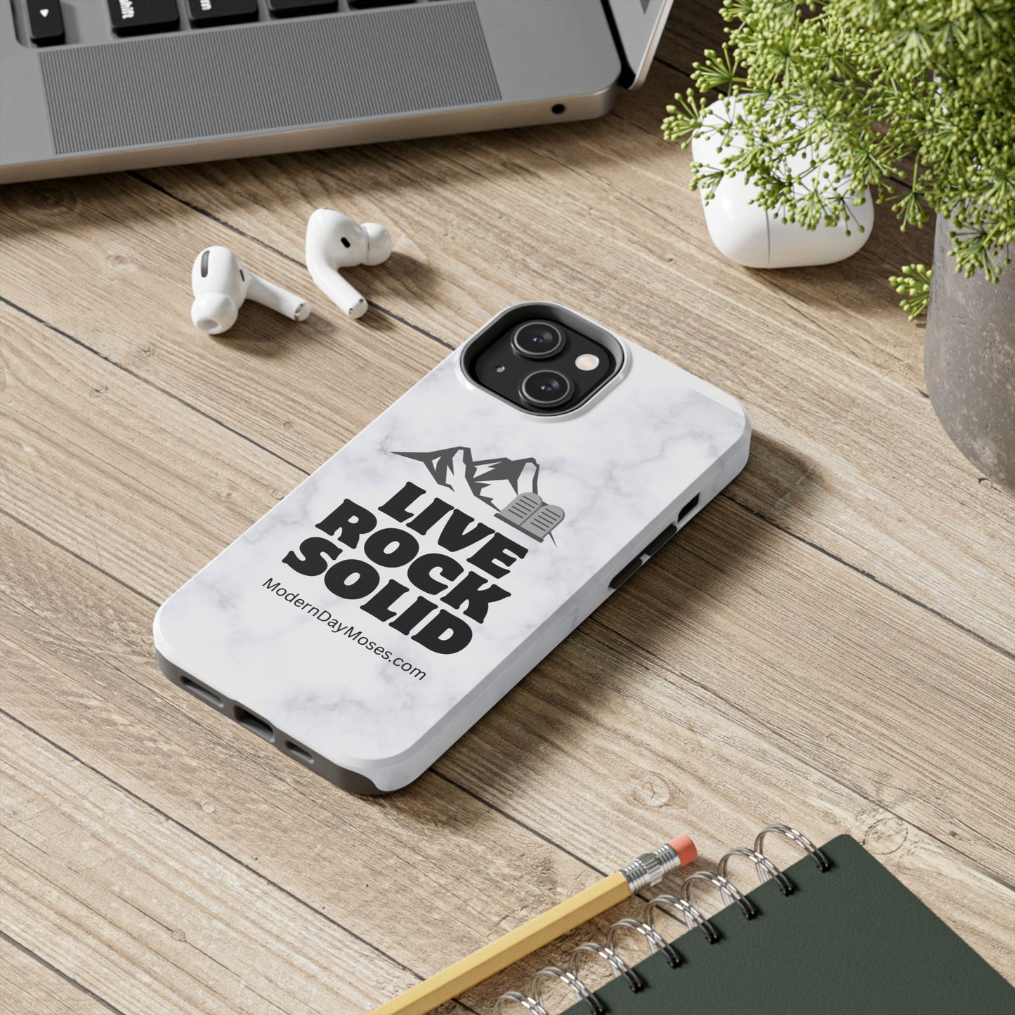 "Live Rock Solid" Inspirational Phone Case - Durable Phone Cover, Gift for Family and Friends, Unique Phone Accessory