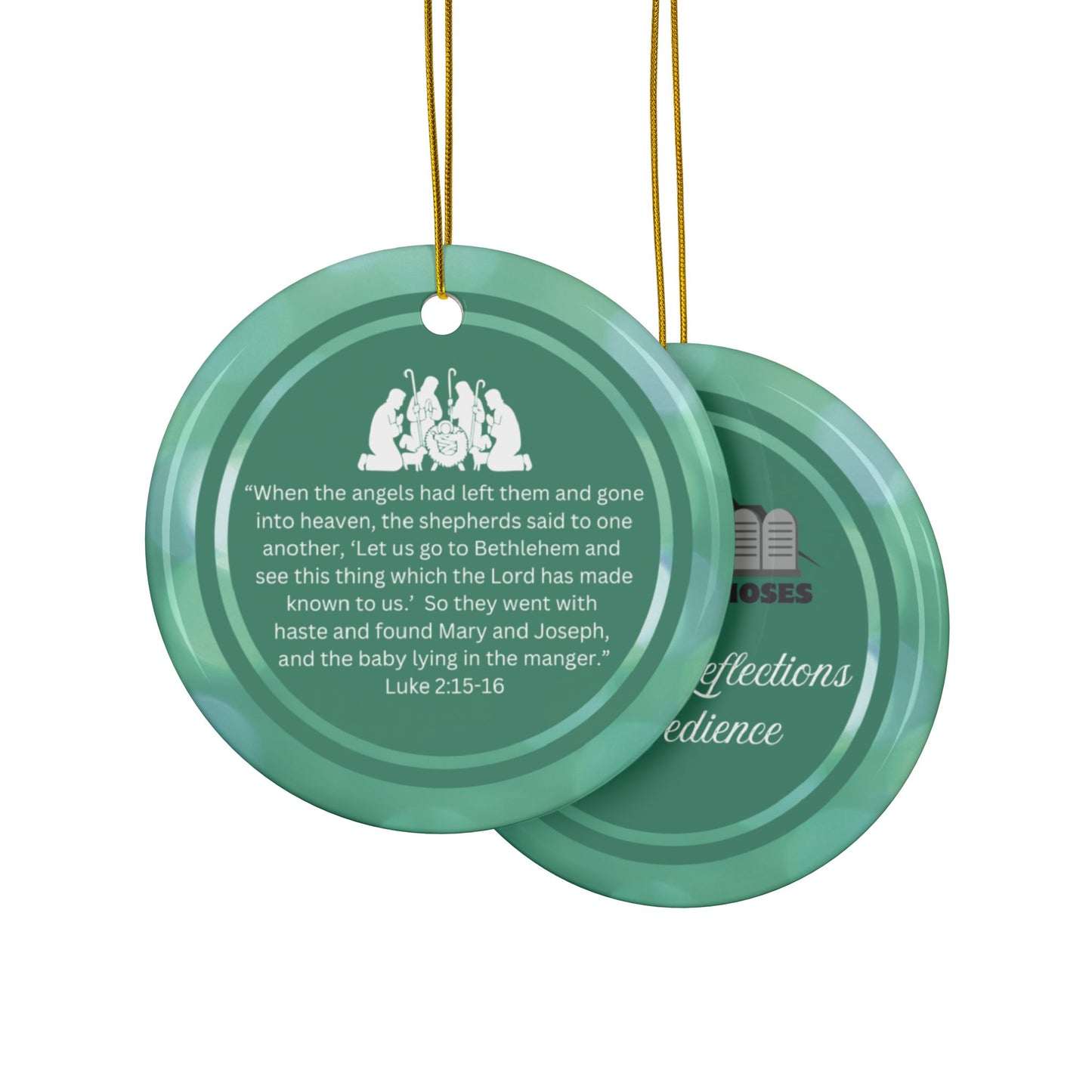 "Reflections on Obedience - The Shepherds" Inspirational Ceramic Christmas Ornament