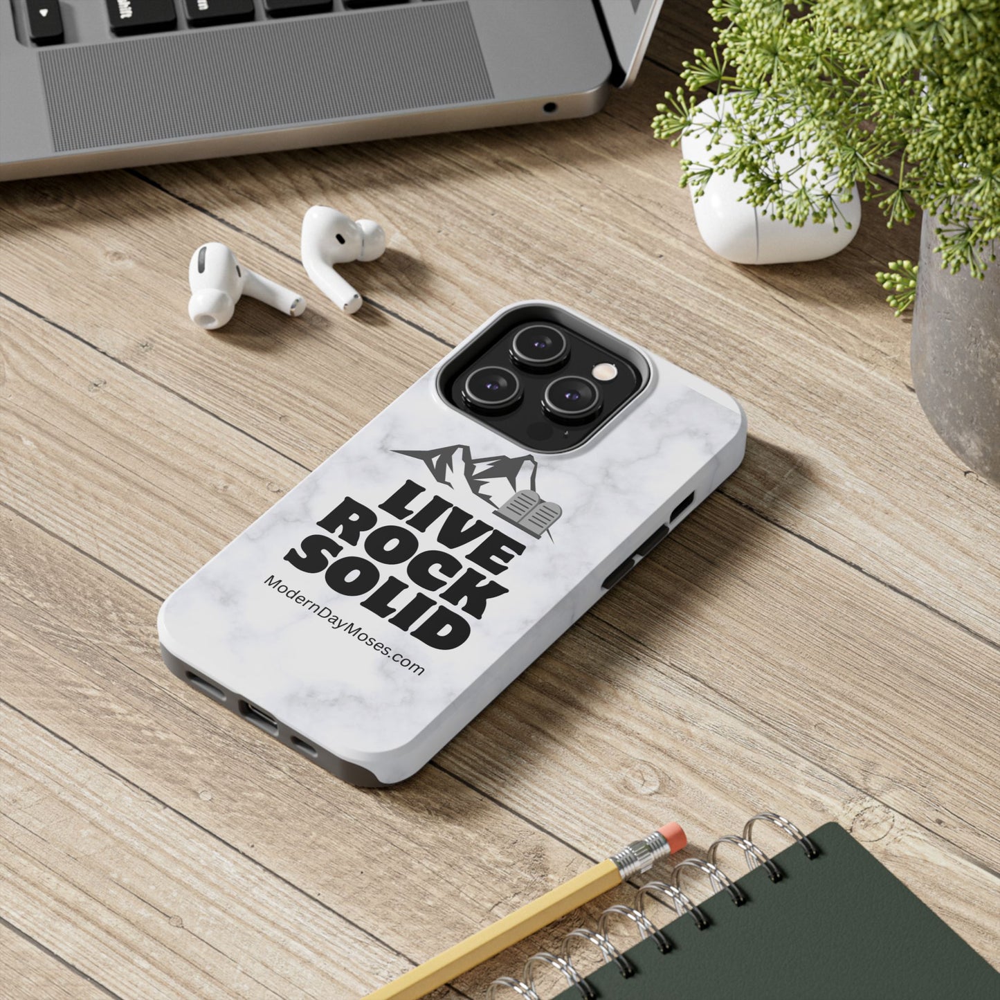 "Live Rock Solid" Inspirational Phone Case - Durable Phone Cover, Gift for Family and Friends, Unique Phone Accessory