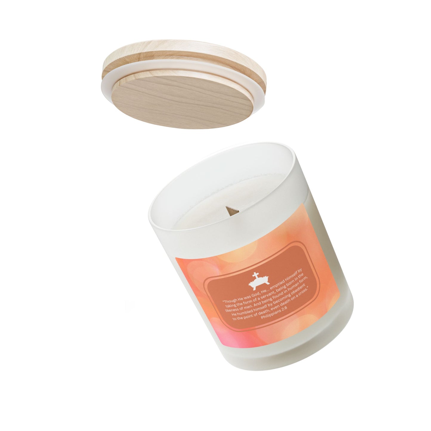 "Reflections on Obedience - Jesus" Frosted Glass Candle for Christmas and the Holidays