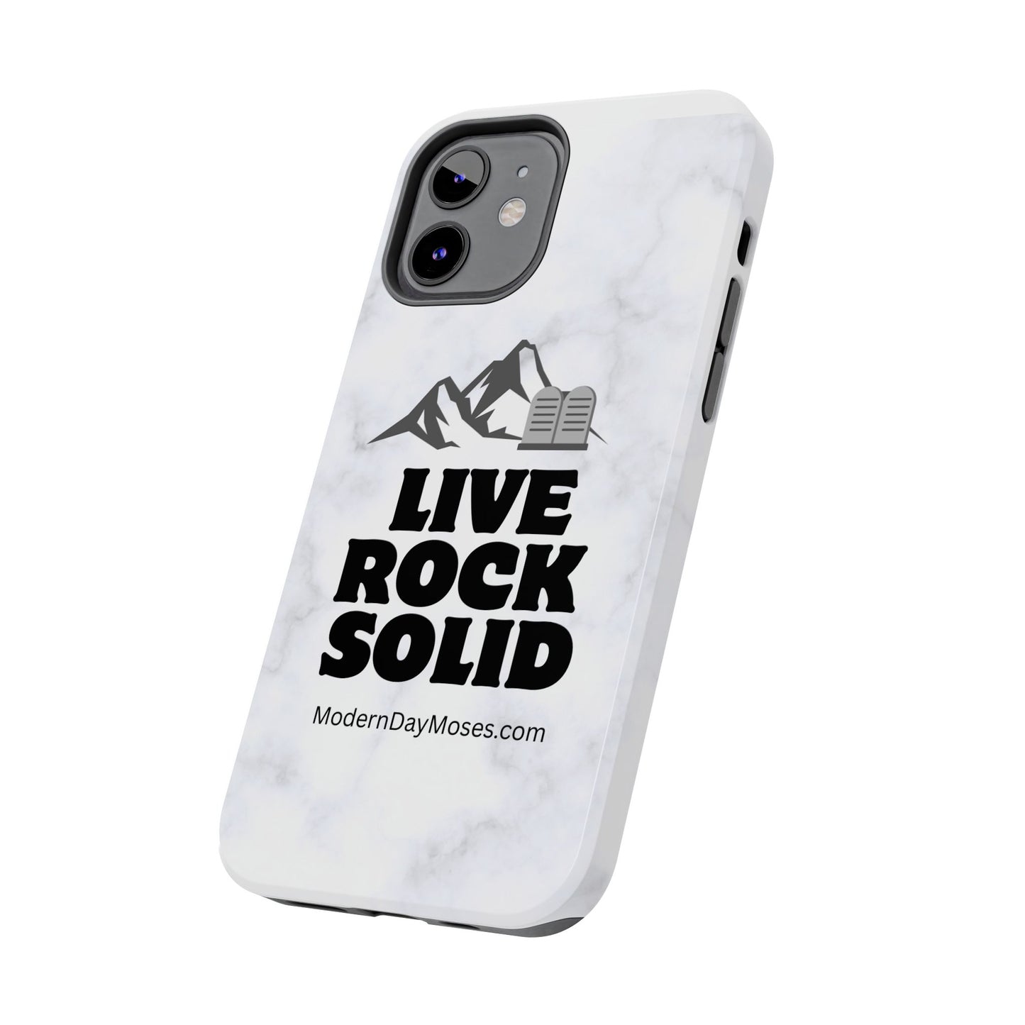 "Live Rock Solid" Inspirational Phone Case - Durable Phone Cover, Gift for Family and Friends, Unique Phone Accessory