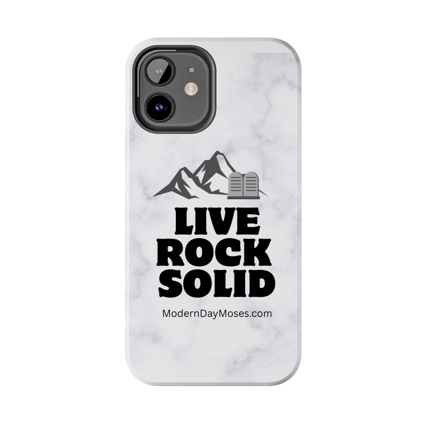 "Live Rock Solid" Inspirational Phone Case - Durable Phone Cover, Gift for Family and Friends, Unique Phone Accessory