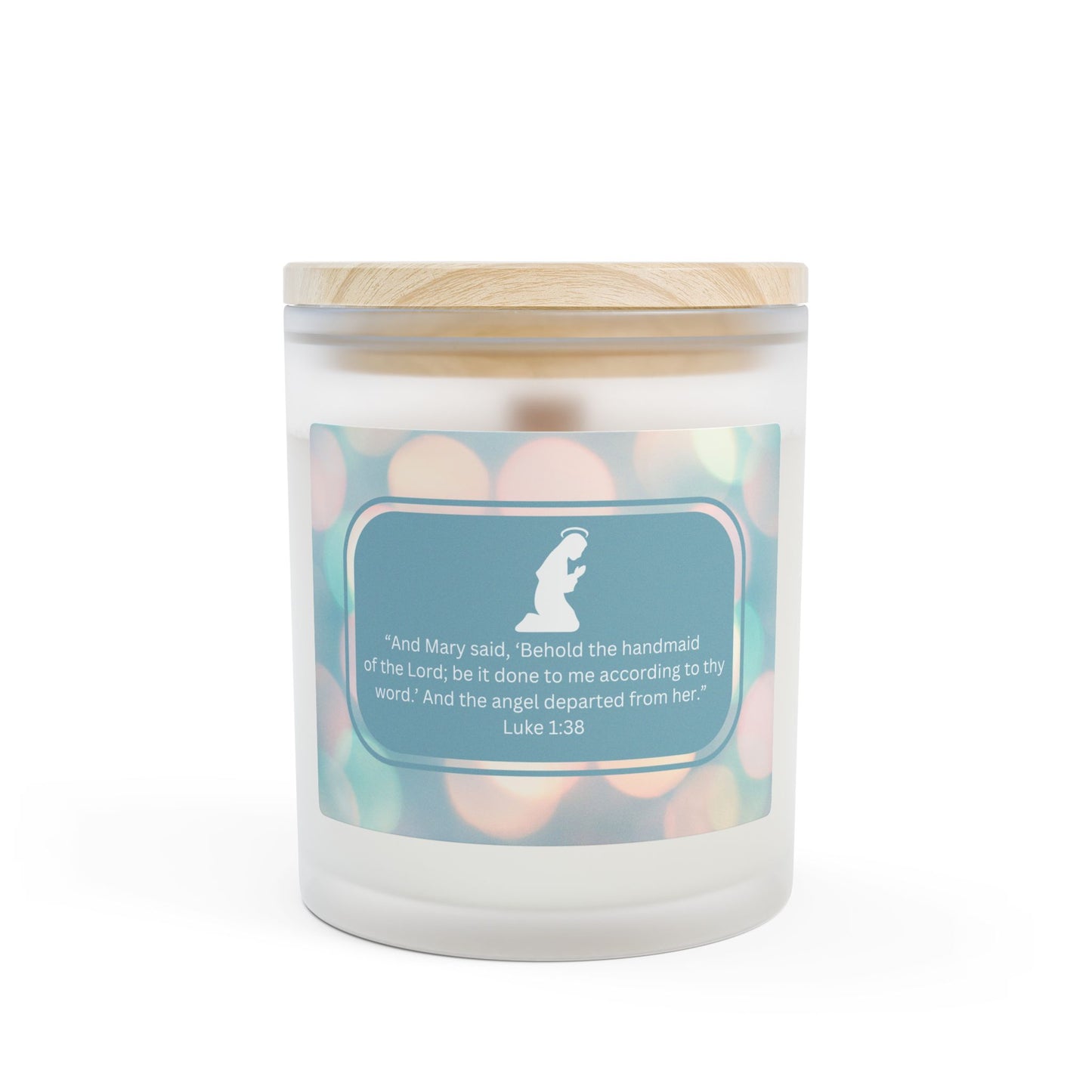 "Reflections on Obedience - The Blessed Virgin Mary" Frosted Glass Candle for Christmas and the Holidays