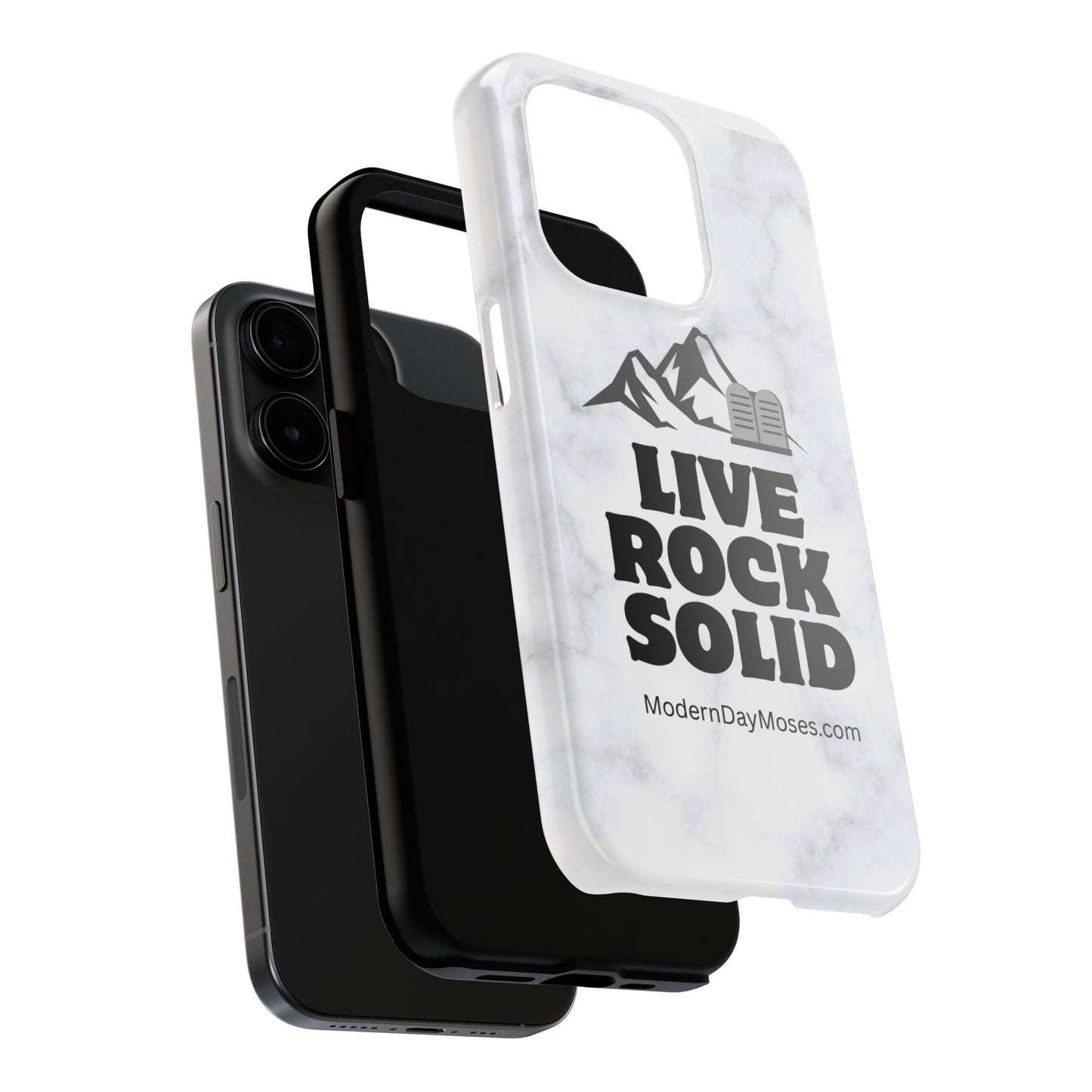 "Live Rock Solid" Inspirational Phone Case - Durable Phone Cover, Gift for Family and Friends, Unique Phone Accessory
