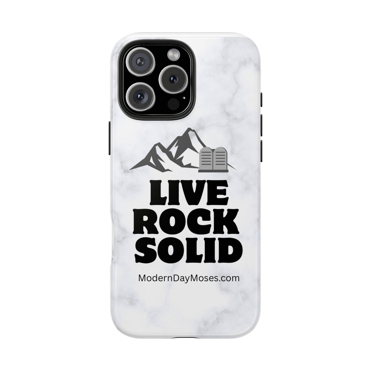 "Live Rock Solid" Inspirational Phone Case - Durable Phone Cover, Gift for Family and Friends, Unique Phone Accessory